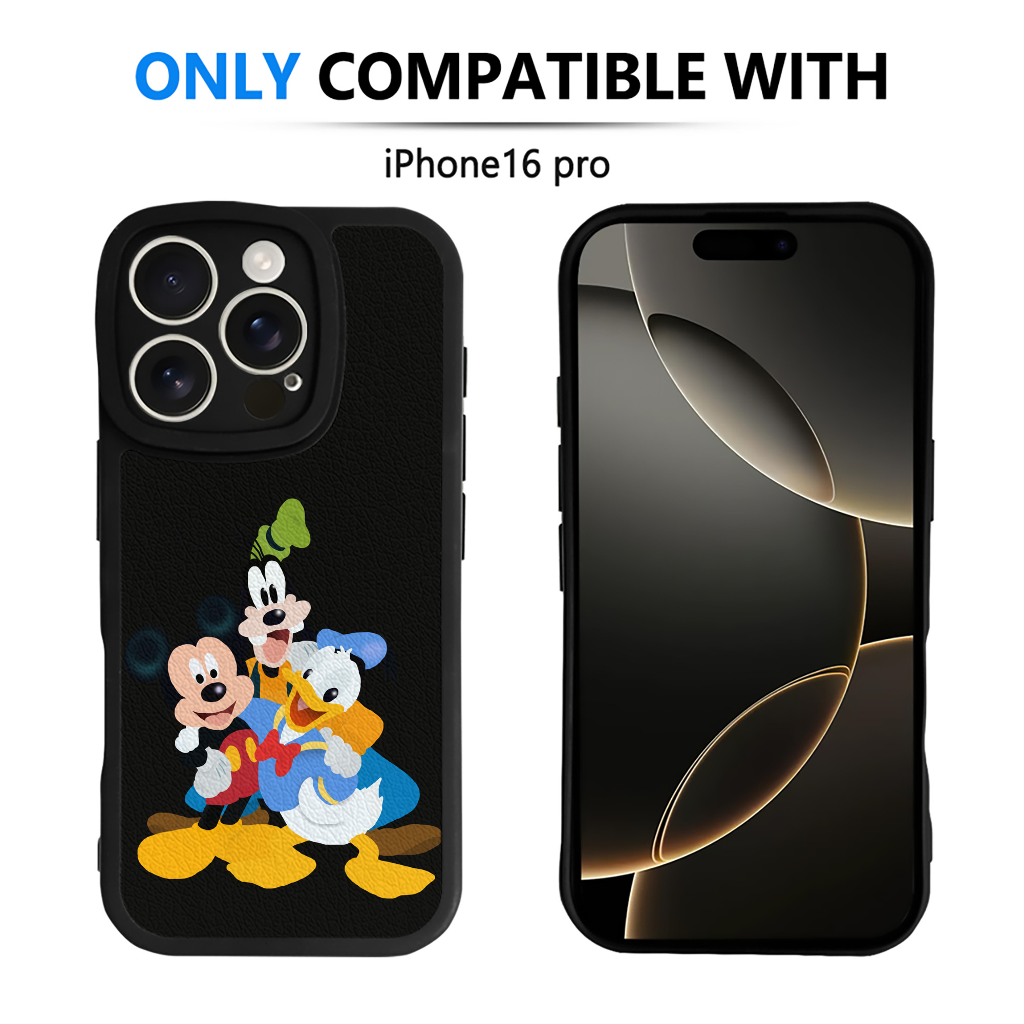 （画像用） ミッキーマウス Mickey Mouse 【iPhone 16シリーズ対応】シリコンスマホケース（レザー調） 材質：シリコン